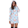 Donut Unicorn Pattern Print Design DN014 Women Hoodie Dress