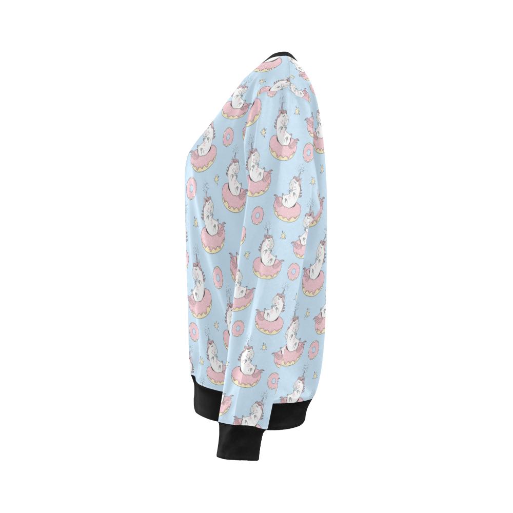 Donut Unicorn Pattern Print Design DN014 Women Long Sleeve Sweatshirt-JorJune