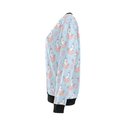 Donut Unicorn Pattern Print Design DN014 Women Long Sleeve Sweatshirt-JorJune