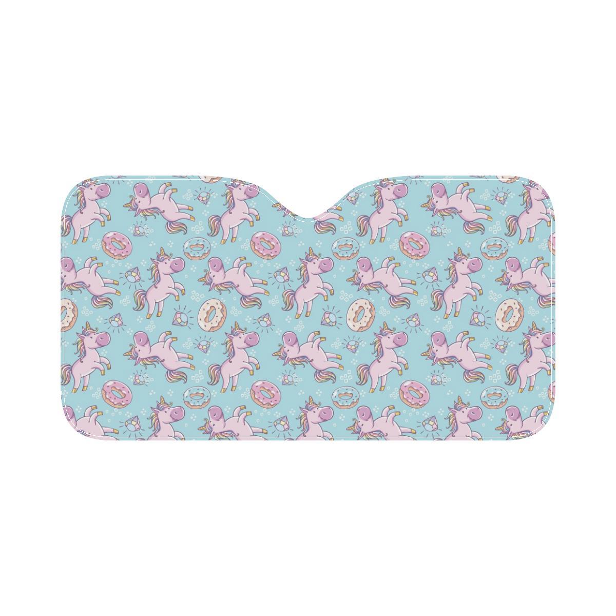 Donut Unicorn Pattern Print Design DN016 Car Sun Shade-JorJune