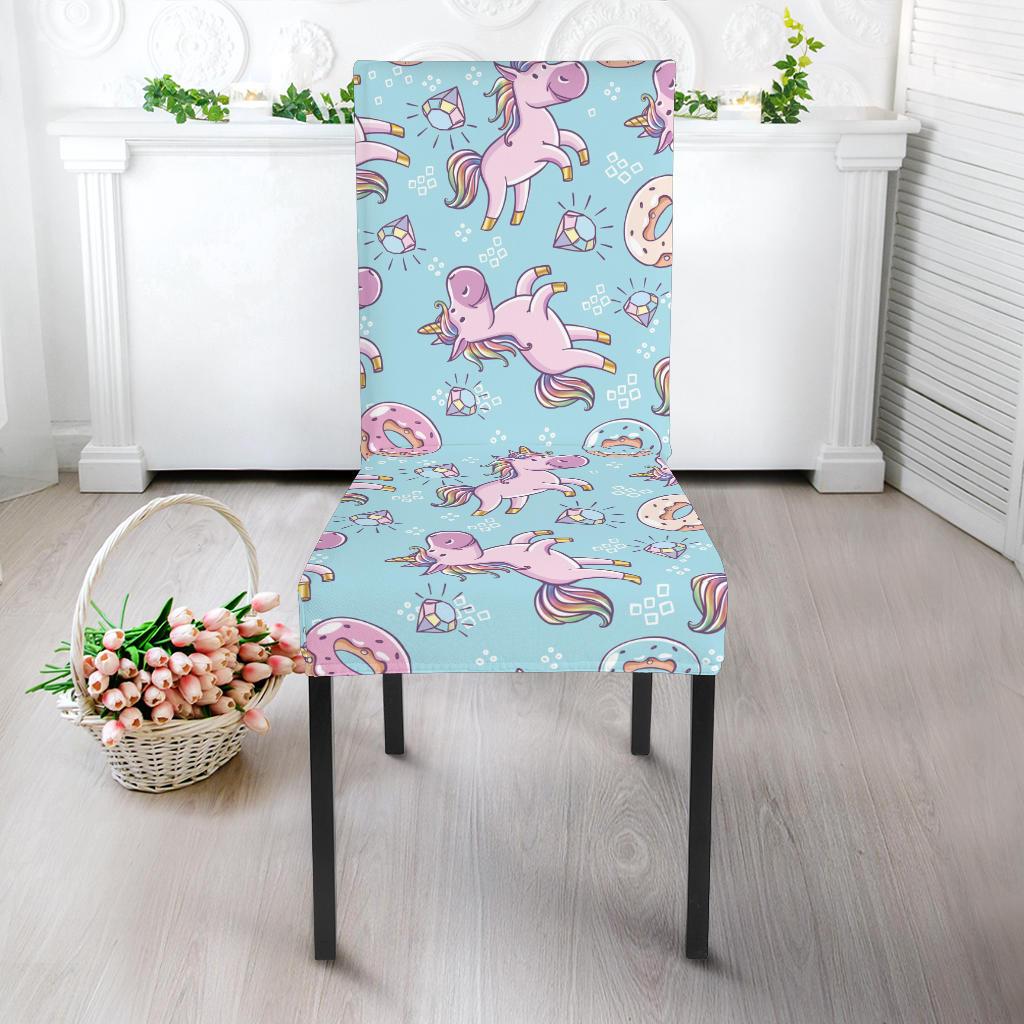 Donut Unicorn Pattern Print Design DN016 Dining Chair Slipcover-JORJUNE.COM