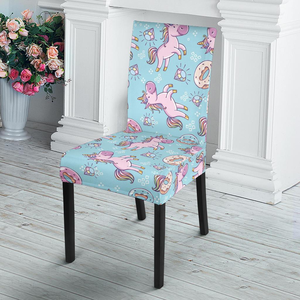 Donut Unicorn Pattern Print Design DN016 Dining Chair Slipcover-JORJUNE.COM
