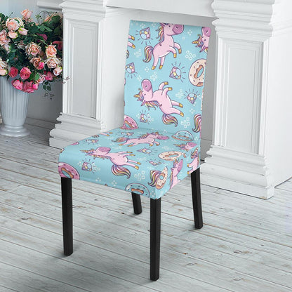 Donut Unicorn Pattern Print Design DN016 Dining Chair Slipcover-JORJUNE.COM