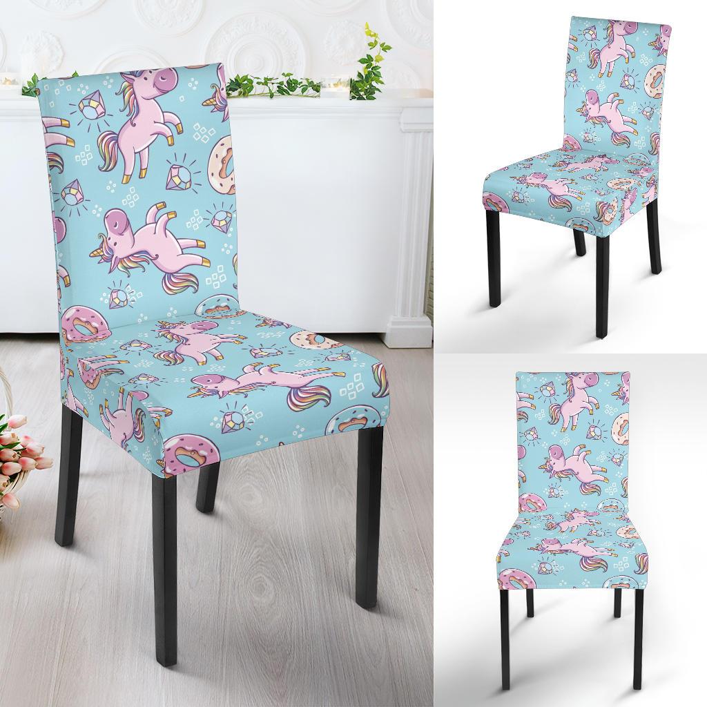 Donut Unicorn Pattern Print Design DN016 Dining Chair Slipcover-JORJUNE.COM