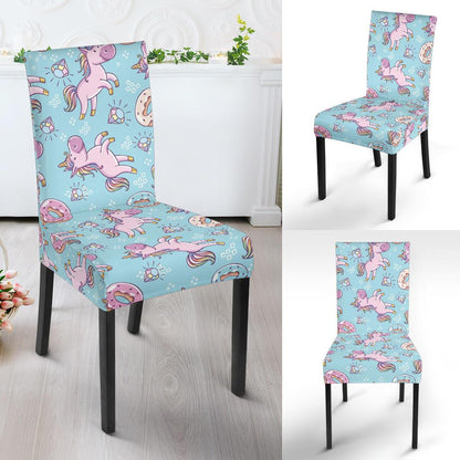 Donut Unicorn Pattern Print Design DN016 Dining Chair Slipcover-JORJUNE.COM