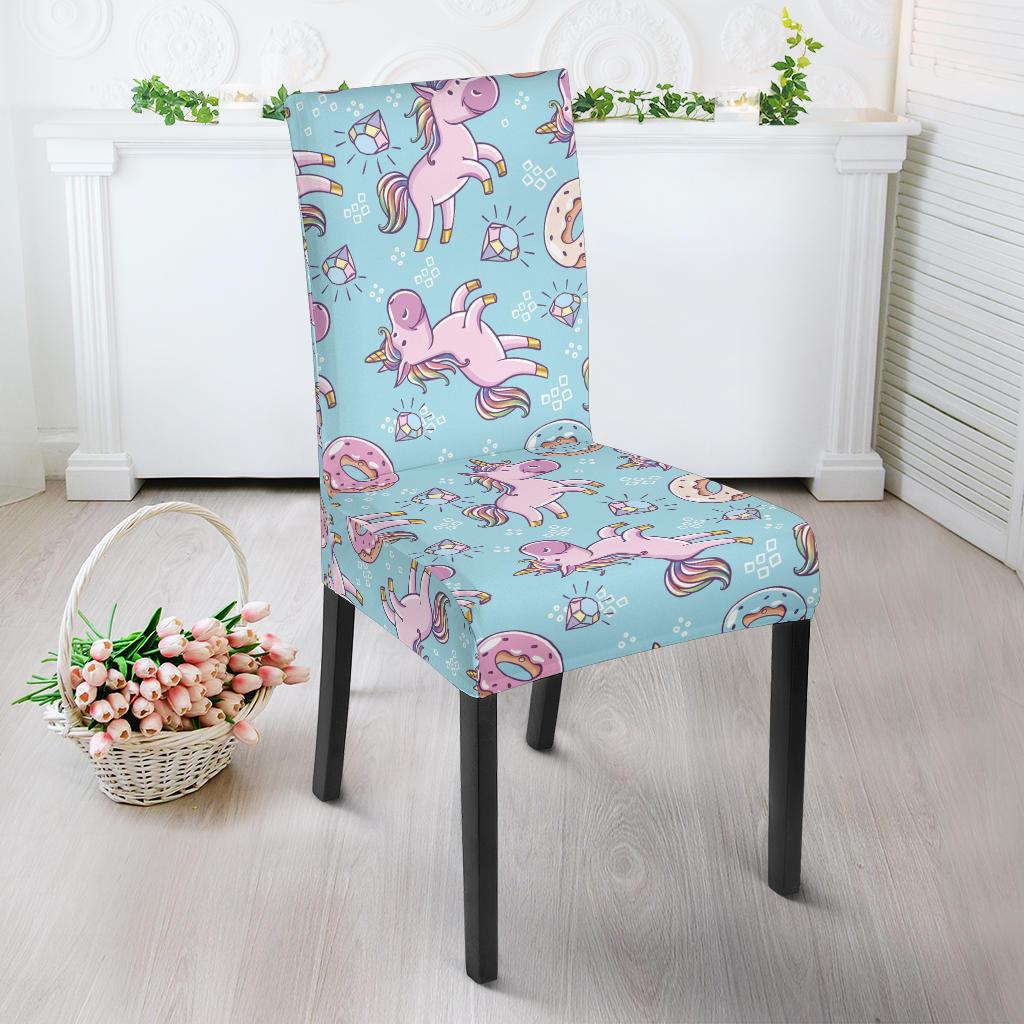 Donut Unicorn Pattern Print Design DN016 Dining Chair Slipcover-JORJUNE.COM