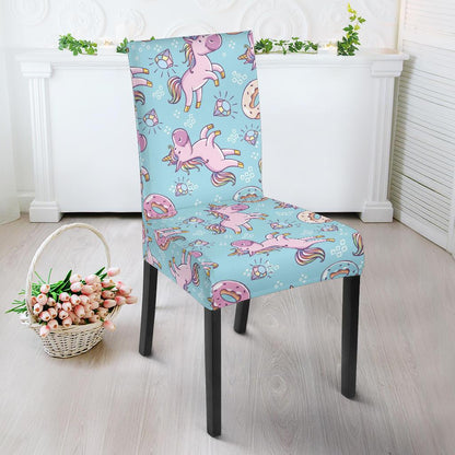 Donut Unicorn Pattern Print Design DN016 Dining Chair Slipcover-JORJUNE.COM