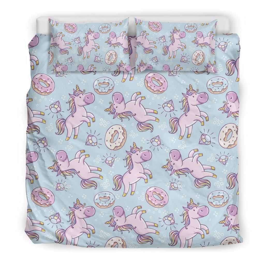 Donut Unicorn Pattern Print Design DN016 Duvet Cover Bedding Set-JORJUNE.COM
