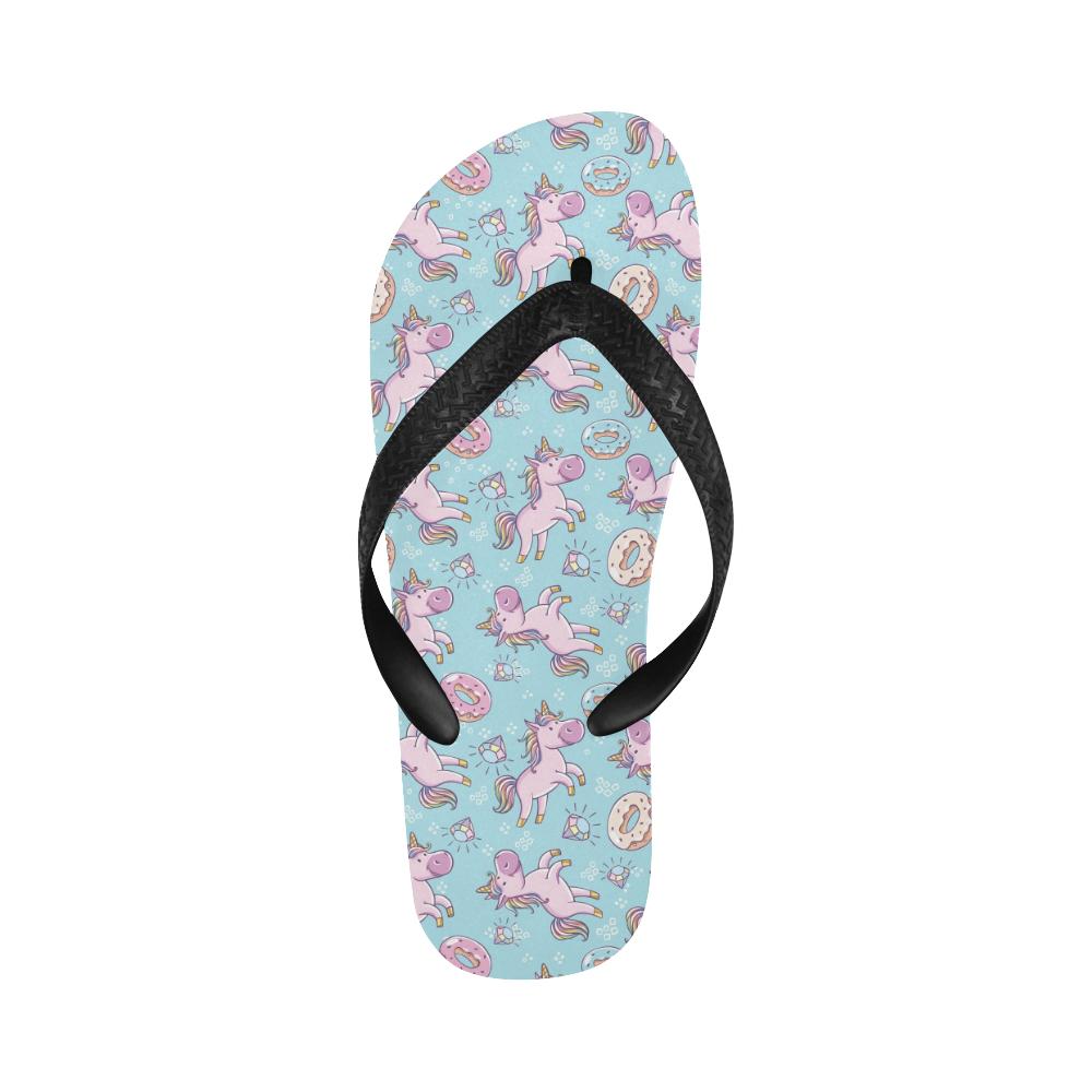 Donut Unicorn Pattern Print Design DN016 Flip Flops-JorJune