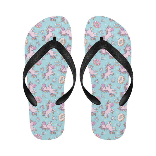 Donut Unicorn Pattern Print Design DN016 Flip Flops-JorJune