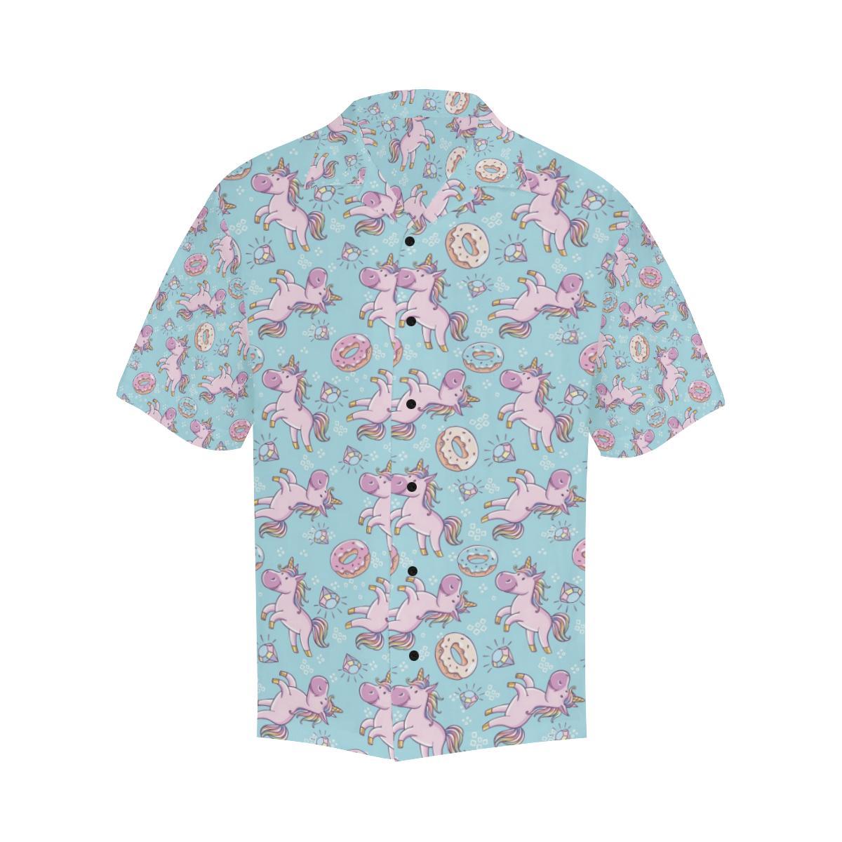 Donut Unicorn Pattern Print Design DN016 Men Hawaiian Shirt-JorJune