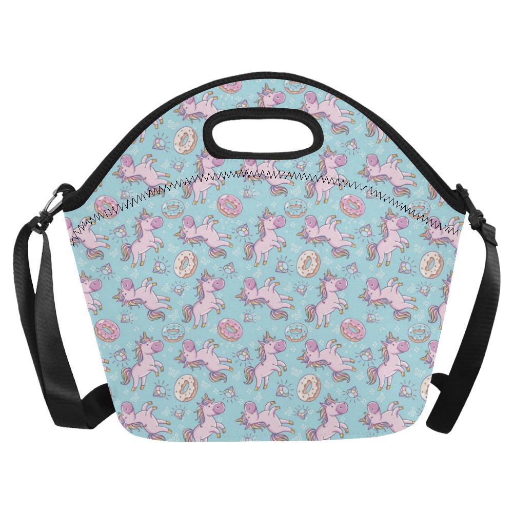 Donut Unicorn Pattern Print Design DN016 Neoprene Lunch Bag-JorJune