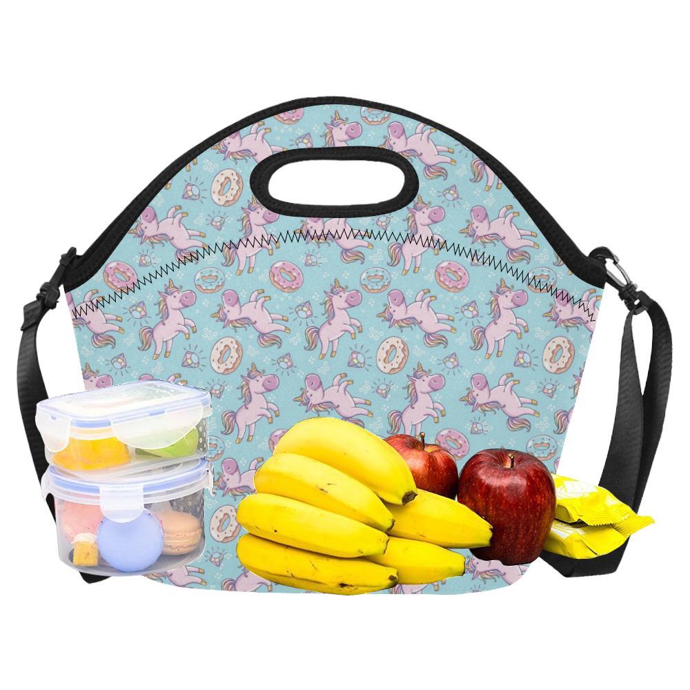 Donut Unicorn Pattern Print Design DN016 Neoprene Lunch Bag-JorJune