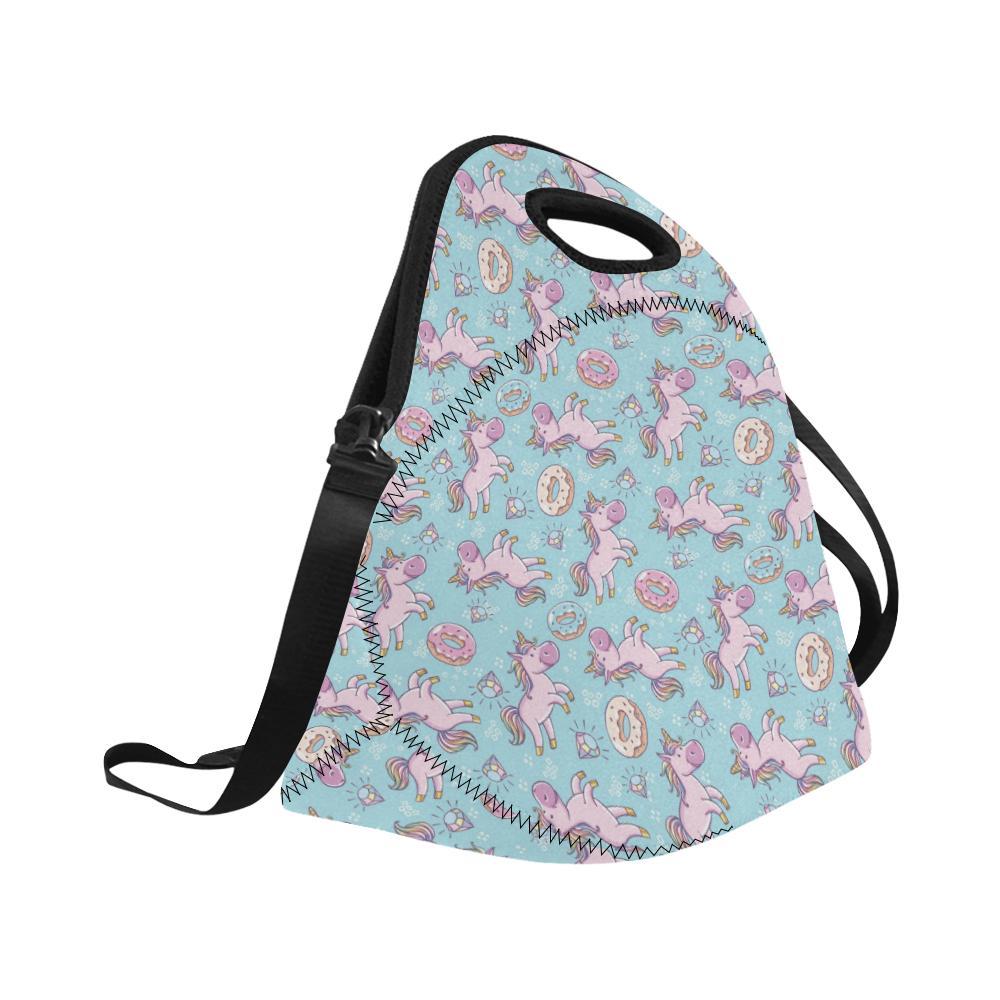 Donut Unicorn Pattern Print Design DN016 Neoprene Lunch Bag-JorJune