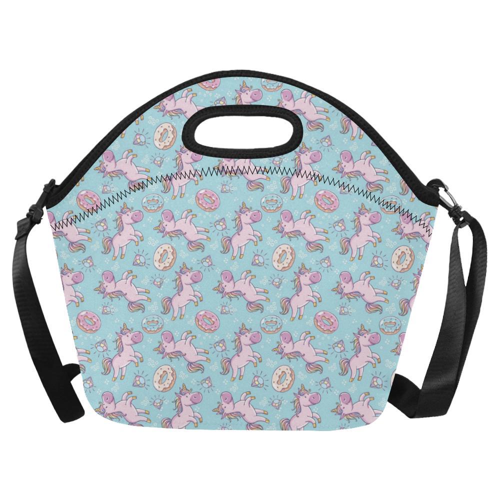 Donut Unicorn Pattern Print Design DN016 Neoprene Lunch Bag-JorJune