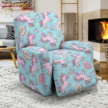 Donut Unicorn Pattern Print Design DN016 Recliner Slipcover-JORJUNE.COM