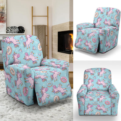 Donut Unicorn Pattern Print Design DN016 Recliner Slipcover-JORJUNE.COM