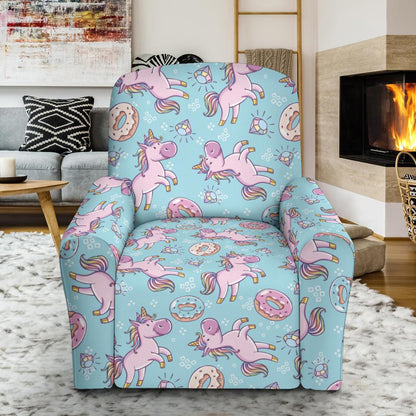 Donut Unicorn Pattern Print Design DN016 Recliner Slipcover-JORJUNE.COM