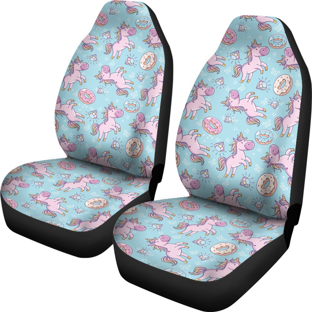 Donut Unicorn Pattern Print Design DN016 Universal Fit Car Seat Covers-JorJune