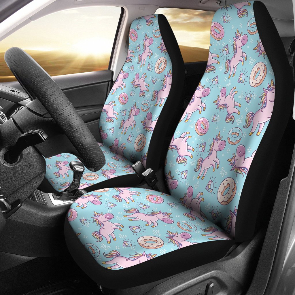 Donut Unicorn Pattern Print Design DN016 Universal Fit Car Seat Covers-JorJune