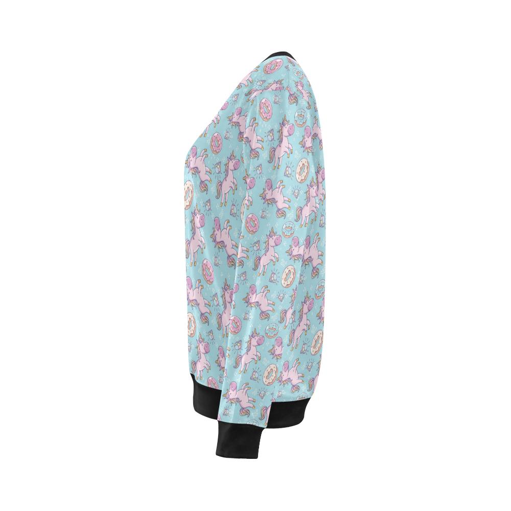 Donut Unicorn Pattern Print Design DN016 Women Long Sleeve Sweatshirt-JorJune