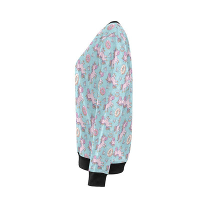 Donut Unicorn Pattern Print Design DN016 Women Long Sleeve Sweatshirt-JorJune