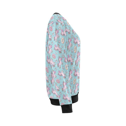 Donut Unicorn Pattern Print Design DN016 Women Long Sleeve Sweatshirt-JorJune