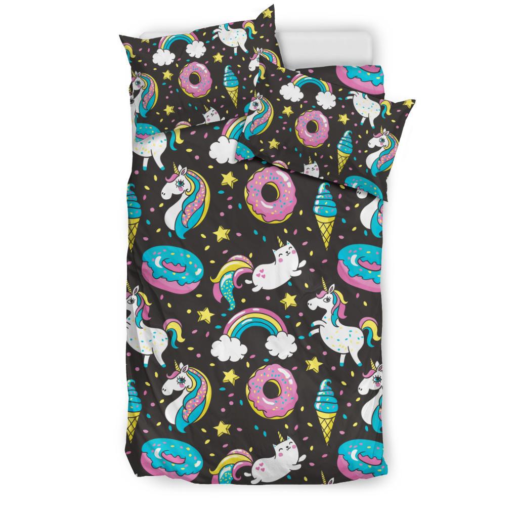 Donut Unicorn Pattern Print Design DN09 Duvet Cover Bedding Set-JORJUNE.COM