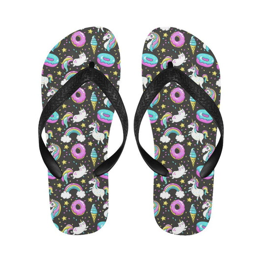 Donut Unicorn Pattern Print Design DN09 Flip Flops-JorJune