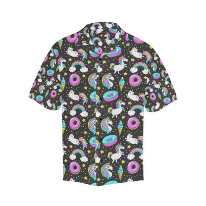 Donut Unicorn Pattern Print Design DN09 Men Hawaiian Shirt-JorJune