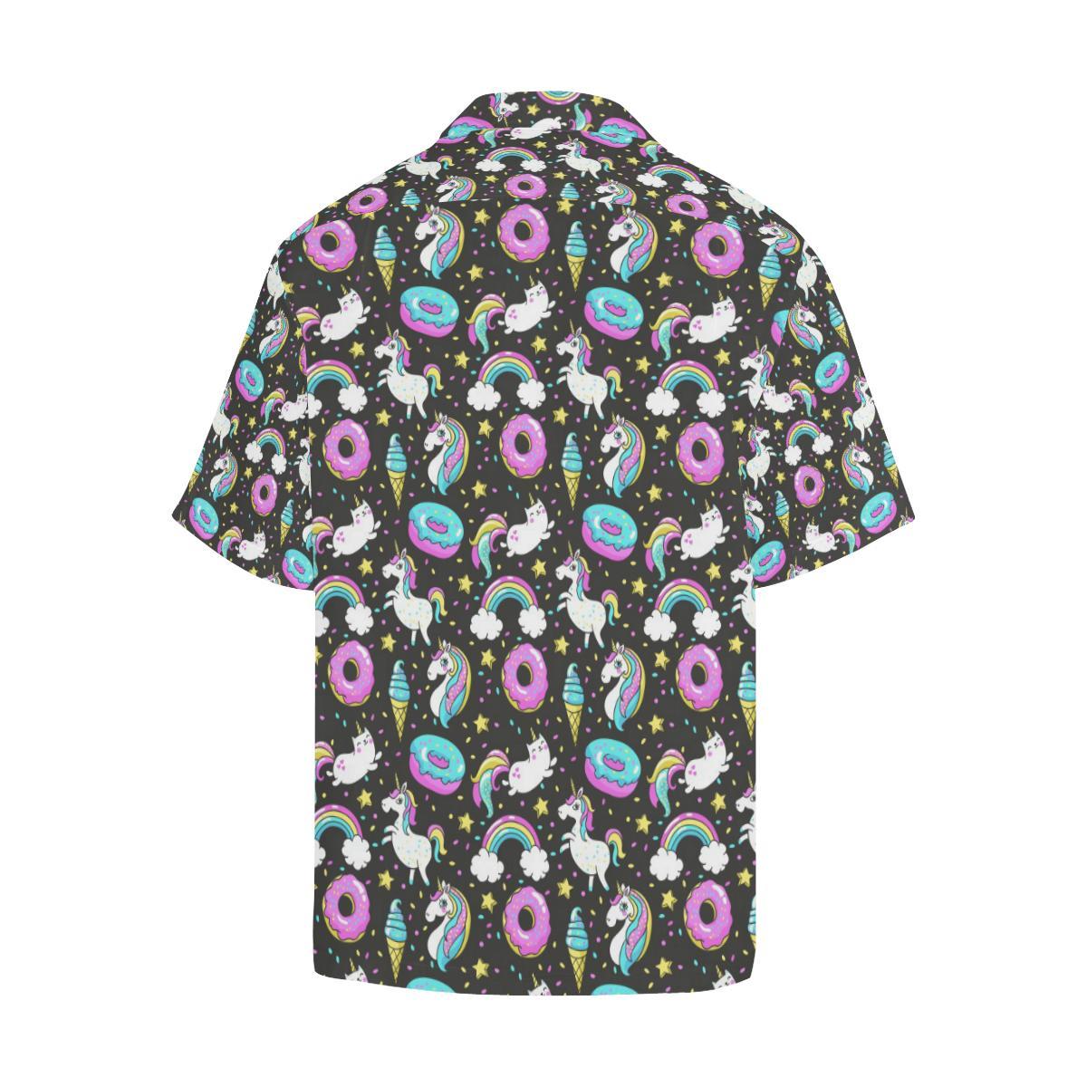Donut Unicorn Pattern Print Design DN09 Men Hawaiian Shirt-JorJune