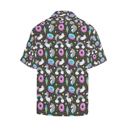 Donut Unicorn Pattern Print Design DN09 Men Hawaiian Shirt-JorJune