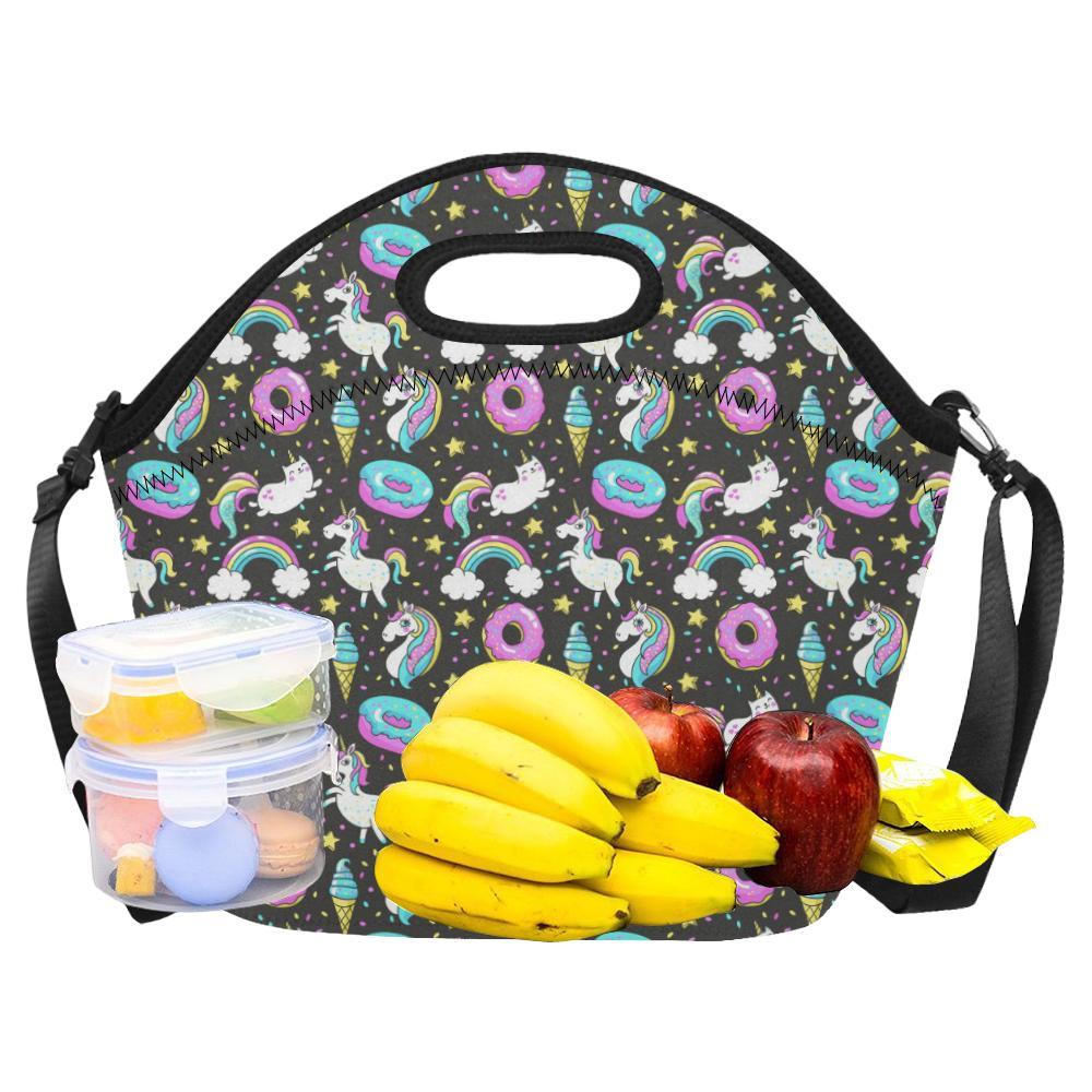 Donut Unicorn Pattern Print Design DN09 Neoprene Lunch Bag-JorJune
