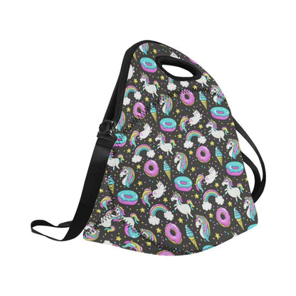Donut Unicorn Pattern Print Design DN09 Neoprene Lunch Bag-JorJune