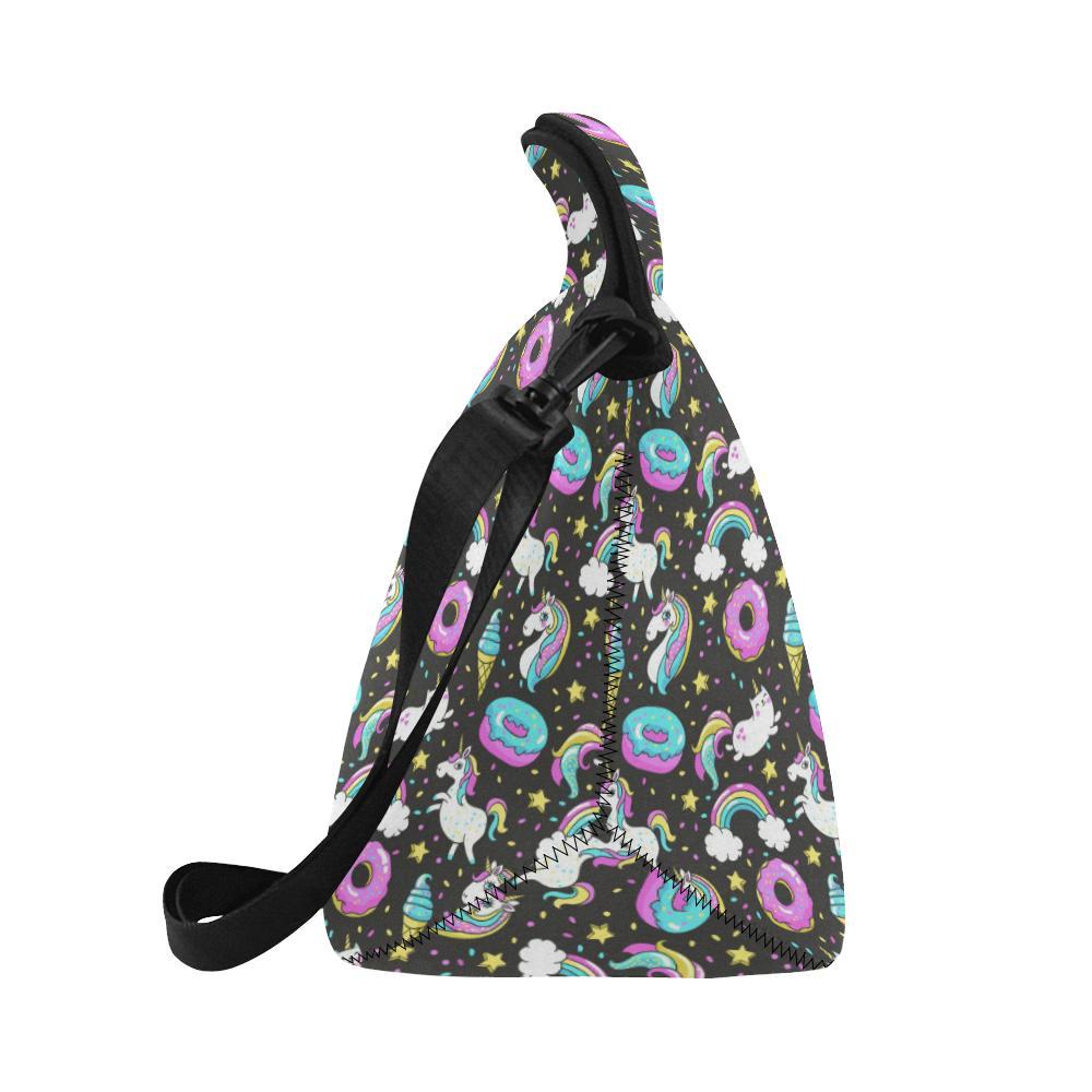 Donut Unicorn Pattern Print Design DN09 Neoprene Lunch Bag-JorJune