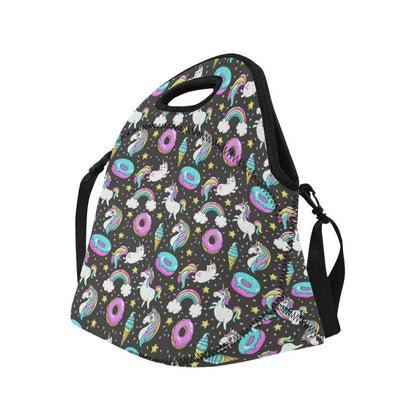 Donut Unicorn Pattern Print Design DN09 Neoprene Lunch Bag-JorJune