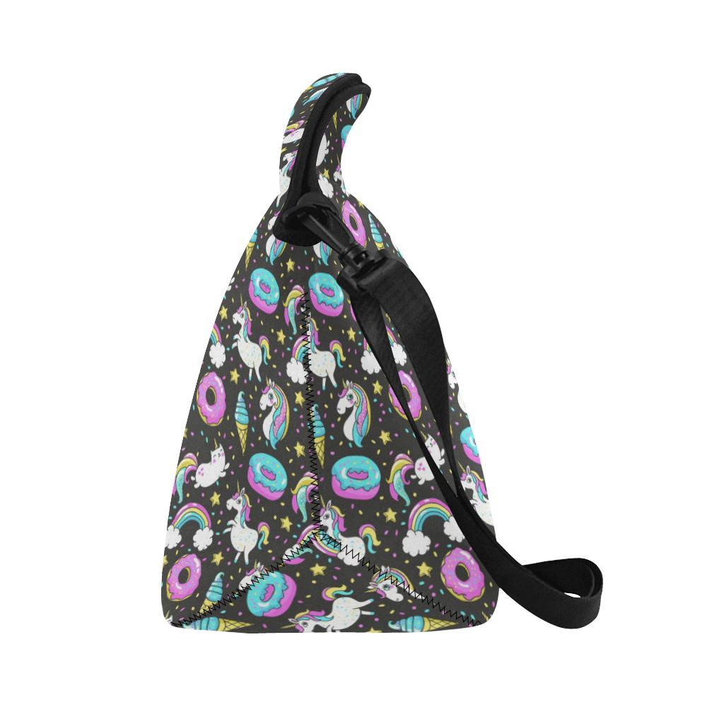 Donut Unicorn Pattern Print Design DN09 Neoprene Lunch Bag-JorJune