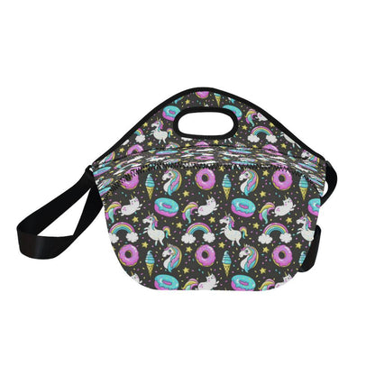Donut Unicorn Pattern Print Design DN09 Neoprene Lunch Bag-JorJune