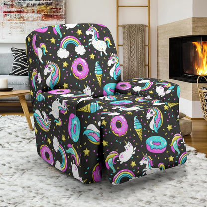 Donut Unicorn Pattern Print Design DN09 Recliner Slipcover-JORJUNE.COM
