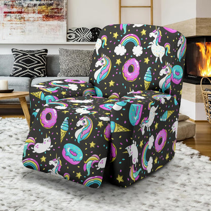 Donut Unicorn Pattern Print Design DN09 Recliner Slipcover-JORJUNE.COM