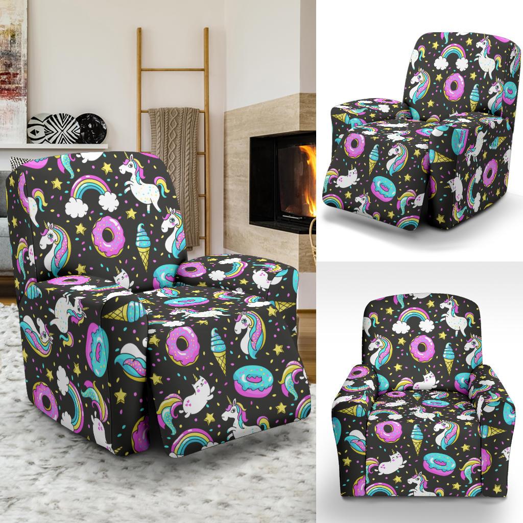 Donut Unicorn Pattern Print Design DN09 Recliner Slipcover-JORJUNE.COM