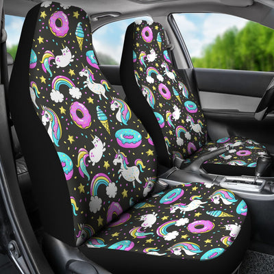 Donut Unicorn Pattern Print Design DN09 Universal Fit Car Seat Covers
