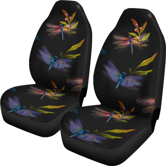 Dragonfly Colorful Realistic Print Universal Fit Car Seat Covers