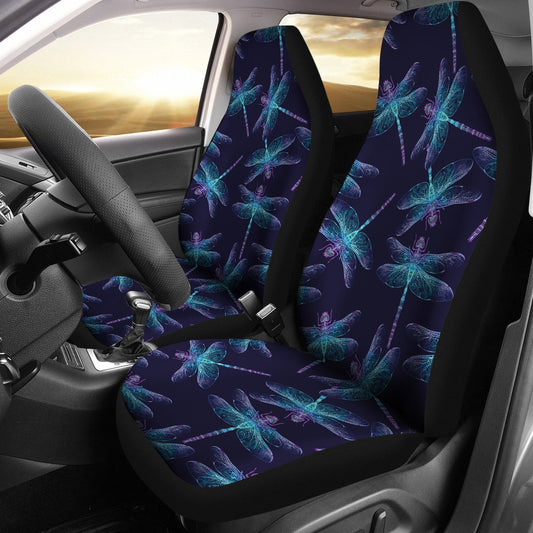 Dragonfly Hand Drawn STyle Print Universal Fit Car Seat Covers