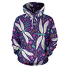 Dragonfly Pattern All Over Print Hoodie