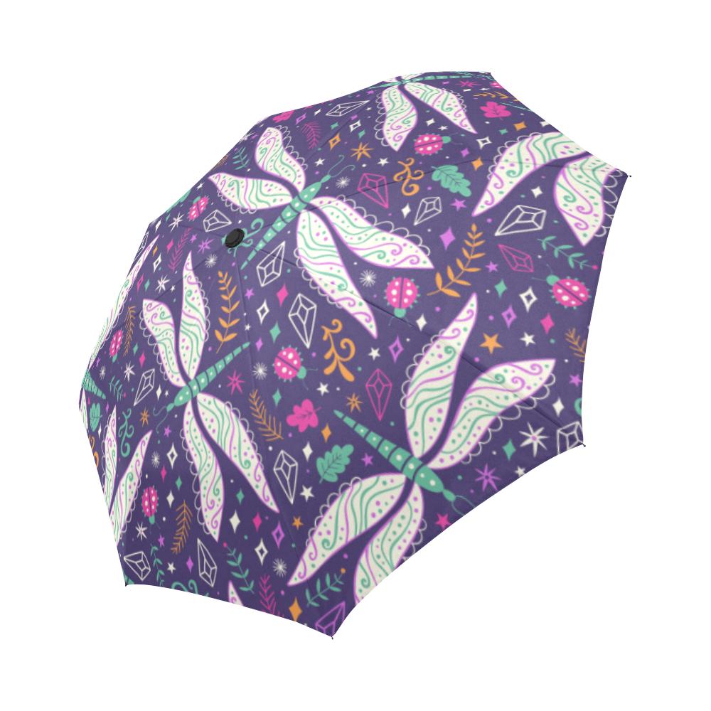 Dragonfly Pattern Automatic Foldable Umbrella