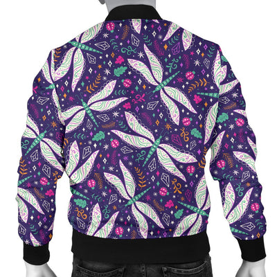 Dragonfly Pattern Men Casual Bomber Jacket