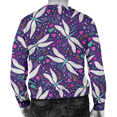 Dragonfly Pattern Men Crewneck Sweatshirt