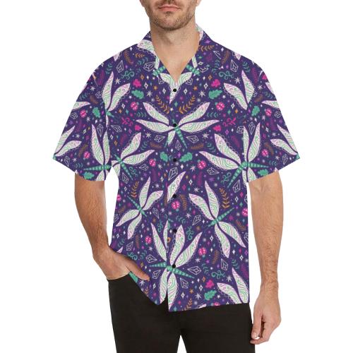 Dragonfly Pattern Men Hawaiian Shirt