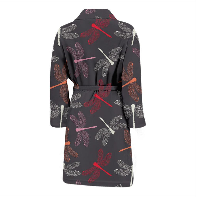 Dragonfly Pattern Print Design 01 Men Bathrobe-JORJUNE.COM